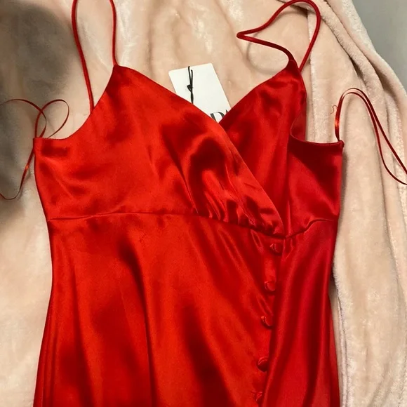 Red Zara Dress, NEW - Picture 1 of 3